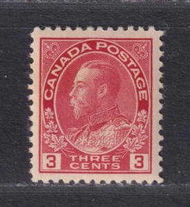 Canada Scott 109 XF LH 1923 3¢ Carmine KGV Admiral Die I SCV $20 - Picture 1 of 2