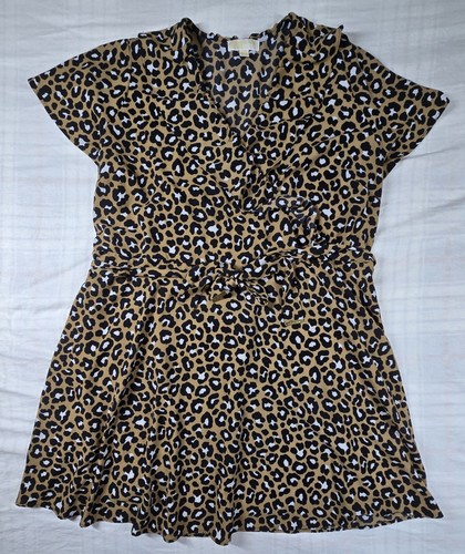 Abito MICHAEL Michael Kors con volant finto avvolgente stampa animalier 3X