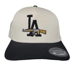 Dodgers LA AK47 SNAPBACK Khaki W/ Black Brim Hat Cap Baseball Classic New! - Picture 1 of 4