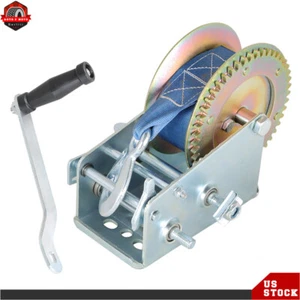 Cabrestante manual remolque barco cabrestante manivela 3500 lb con correa cabrestante de 10 m (32 ft) - Imagen 1 de 10