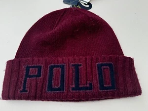 Polo Ralph Lauren Spell-out Logo Wool Blend Winter Corduroy Beanie Hat One Size - Picture 1 of 4