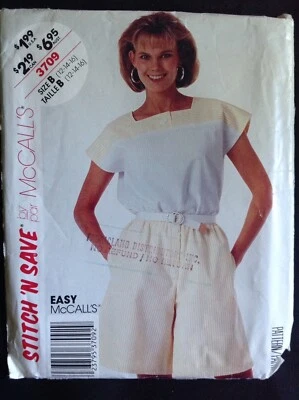 Pattern Stitch ’n Save 3709, misses top and shorts retro 80s - Image 1 of 2