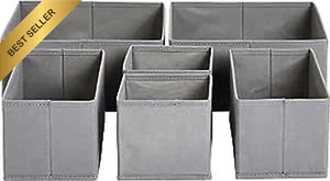 Cloth Drawer Storage Organizer Boxes, Set of 6 - Picture 1 of 12