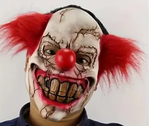 Maske Karneval Helloween böser Clown Horrorclown Latex - Bild 1 von 3
