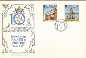 (136808) Post Office 10 years GB Isle of Man FDC 1983 - Picture 1 of 1