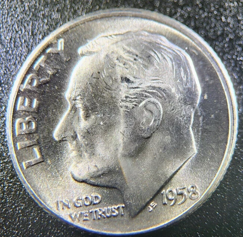 1958 D Roosevelt Dime MS #ng1020 Cover