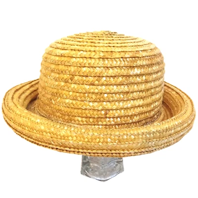 Arlin Vintage Straw Hat Womens One Size Tan Rolled Edge Weaved Round RN 7008 - Image 1 of 4