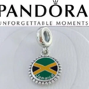 Rare PANDORA Country Of JAMAICA EXCLUSIVE Flag Enamel Dangle CHARM - Picture 1 of 5