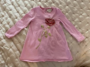 Kate Spade Pink Rose Sequin Long Sweatshirt Girl Size 4Y - Picture 1 of 5