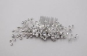 Crystal Hair Comb Flower Crystal Rhinestone Wedding Hair Comb Bridal - Picture 1 of 10