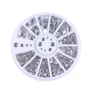 Glitter 3D Rhinestones AB Flat Back Stones Nail Art Decor Gems Mixed Size - Picture 1 of 12