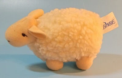 Mini pelúcia de ovelha Babe. Muito bom estado 1995. 4,25"x3". - Imagem 1 de 4
