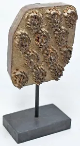 Antique Wooden Textile Printing Block Oringal Old Hand Carved Floral Design - Picture 1 of 9