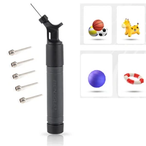Sports Ball Inflation Pump +5 Inflation Needles For Volleyball Basketball Soccer - Picture 1 of 13