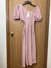 NWT Womens BTFBM Long Pink Short Sleeve Dress With Side Cutout SIZE Small