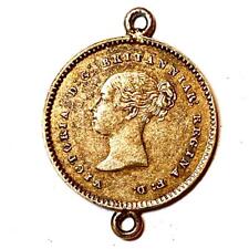 1873 2 Twopence Queen Victoria Great Britain Jewelry Gold Plated  AU Coin #2775