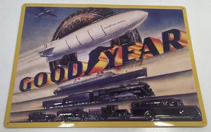 GOODYEAR DIRIGIBLE ZEPPELÍN BARCO AUTOBÚS TREN CAMIÓN METAL AAA SIGNO COITSVILLE EE. UU. - Imagen 1 de 3