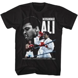 Muhammad Ali - Triple Ali - Clásicos americanos - Negro liso adulto manga corta T - Imagen 1 de 3