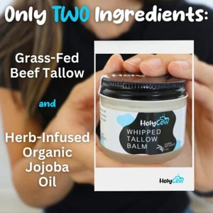 Sebo de res para la piel - Bálsamo de sebo batido con aceite de jojoba orgánico (sin perfume/él - Imagen 1 de 8