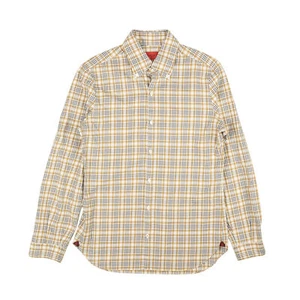 NEW ISAIA NAPOLI Camel Plaid Cotton Slim Fit Shirt Size 40 $475 - Picture 1 of 4