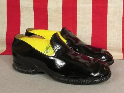 Zapatos de Lluvia BF Goodrich De Colección Años 30 Negro Goma Galoshes Aspecto Húmedo Talla 6 Nuevos de Lote Antiguo Nuevos Foto 1 de 4