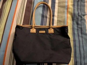 Hartmann Day Tote Bag Nylon Leather Trim Zip Close Weekender Carry Black - Picture 1 of 3