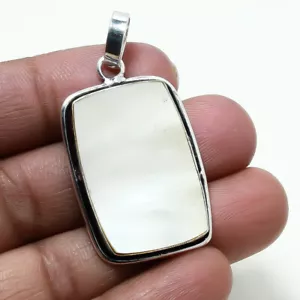 Mother Of Pearl Gemstone Handmade Anniversary Gift Jewelry Pendant 2.2" SR 8076 - Picture 1 of 6