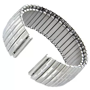 18mm Hirsch Twist-O-Flex Silver Tone Stainless Steel Mens Watch Band 885 BOGO! - Picture 1 of 6