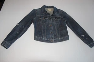 Denim & Supply Ralph Lauren Women's Destressed Denim Trucker Jacket Small - Picture 1 of 9