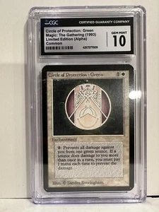 MTG Magic the Gathering Circle of Protection Green Lim. Ed. ALPHA CGC 10 GM POP5 - Picture 1 of 8