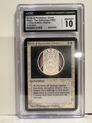 MTG Magic the Gathering Circle of Protection Green Lim. Ed. ALPHA CGC 10 GM POP5 - Image 1 of 4