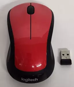 Logitech M310 Wireless Red/Black Optical Mouse w/USB Receiver Dongle 810-006905 - Picture 1 of 8