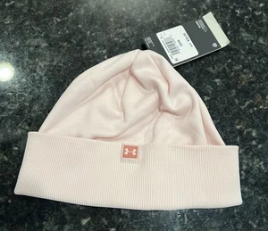 NWT Under Armour Pink Beanie Hat One Size Ponytail Hole Colder Conditions $30 - Picture 1 of 6