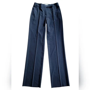 New Max Mara Virgin Wool Mid Rise Unhemmed Tailored Business Office Pants Size 8 - Picture 1 of 15