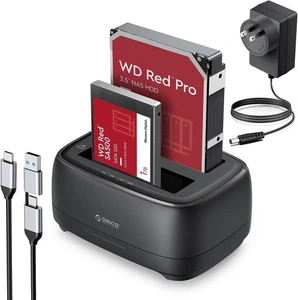 ORICO Dual Bay Hard Drive Enclosure USB 3.2 Gen1 Hard Drive Docking Station for - Picture 1 of 8