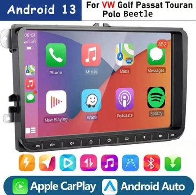For VW Volkswagen Jetta Passat Carplay 9" Android 13 Car Stereo Radio GPS Camera Foto 1 de 4