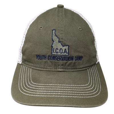 I.C.O.A. Youth Conservation Camp Strapback Trucker Hat Green One Size - Imagem 1 de 4