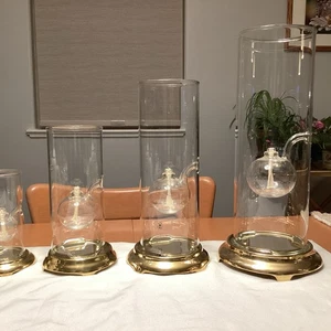 Wolfard Oil Lamps, Full Set (4 Lamps) w/ Bases 15, 12, 9, 6” - Picture 1 of 16