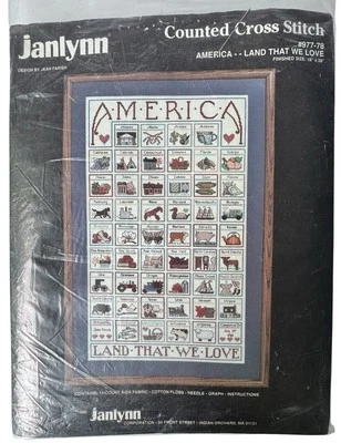 Janlynn Counted Cross Stitch Kit American States Land That We Love - Started - Image 1 of 4