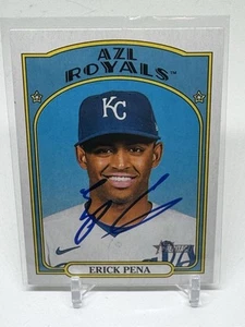 2021 Topps Heritage Minor Erick Pena Kansas City Royals #32 Card SIGNED - Picture 1 of 2
