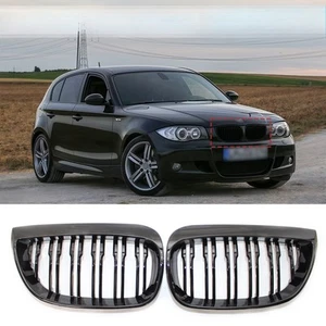 Parrilla delantera negra mate para BMW E81 E87 serie 1 120i 2004-2007 - Imagen 1 de 6