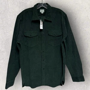 NWT J Crew Every Stitch Considered Green Corduroy Button Down Shirt Med 22.5x30” - Picture 1 of 5