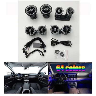 ⭐For Mercedes Benz W213 E400 E63 E300 64 Color LED AC Air Vent Ambient Light Set — 第 1/4 张图片
