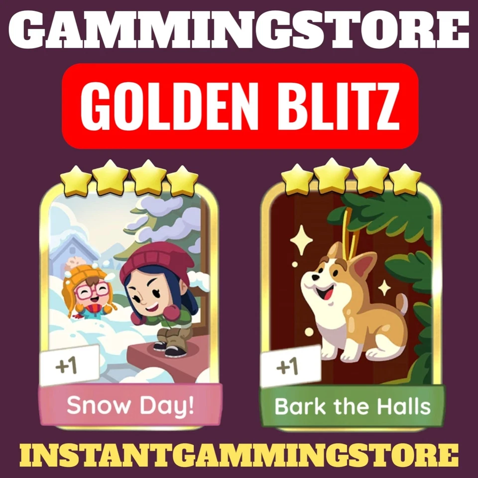 Choose any snow day & bark the halls golden blitz Mono_poly Go Stickers - Image 1 of 1