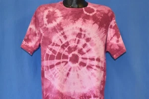 vintage 90s PINK WHITE TIE DYE COTTON HANES HIPPIE PSYCHEDELIC CIRCLE t-shirt L - Picture 1 of 3