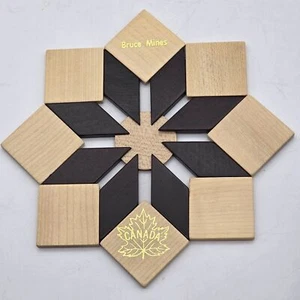 Copritavola in legno foglia con miniere di bruce design Canada artigianale funzionale stoviglie - Foto 1 di 7