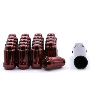 20 Lug Nuts Tuner Spline Drive Acorn 1/2 Red 1/2-20 Wheel Nut - Picture 1 of 4