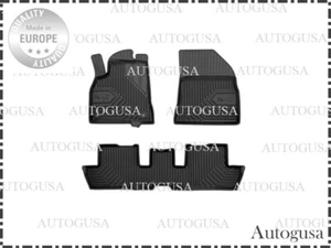NEW LHD BLACK RUBBER FLOOR MATS LINERS ALL WEATHER FOR PEUGEOT 3008 2009-2016 - Picture 1 of 4