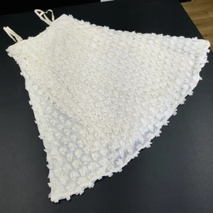 Tricot Chic Womens Ivory Gold Abito Flower Lace Textured Flare Mini Dress Size 6 - Picture 1 of 12