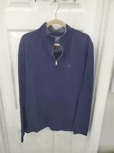 Mens SADDLEBRED NOVEL BLUE 1/4 ZIPPER PULLOVER SIZE LARGE - Picture 1 of 8